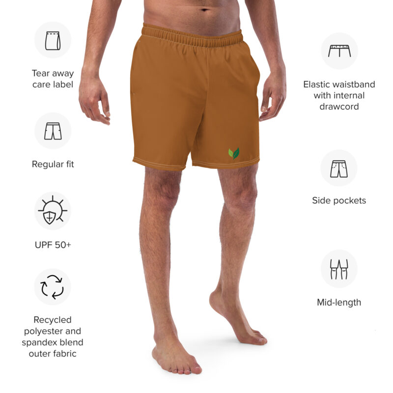 Recycled Swim Trunks Light Brown - Image 3