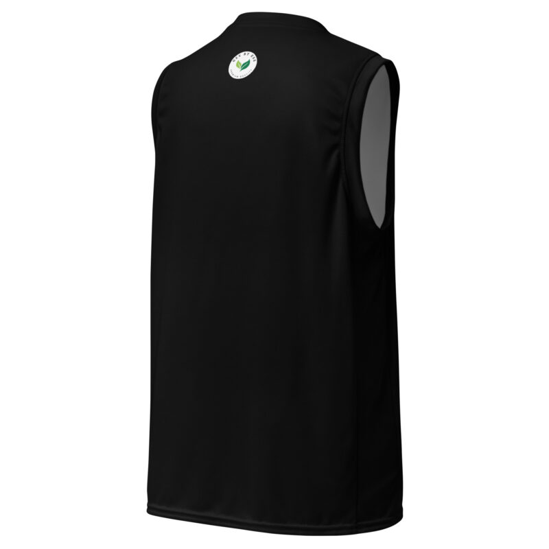 Recycled Unisex Basketball Jersey Black - Image 2