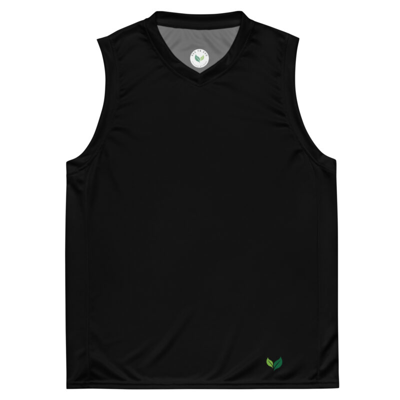 Recycled Unisex Basketball Jersey Black - Image 4