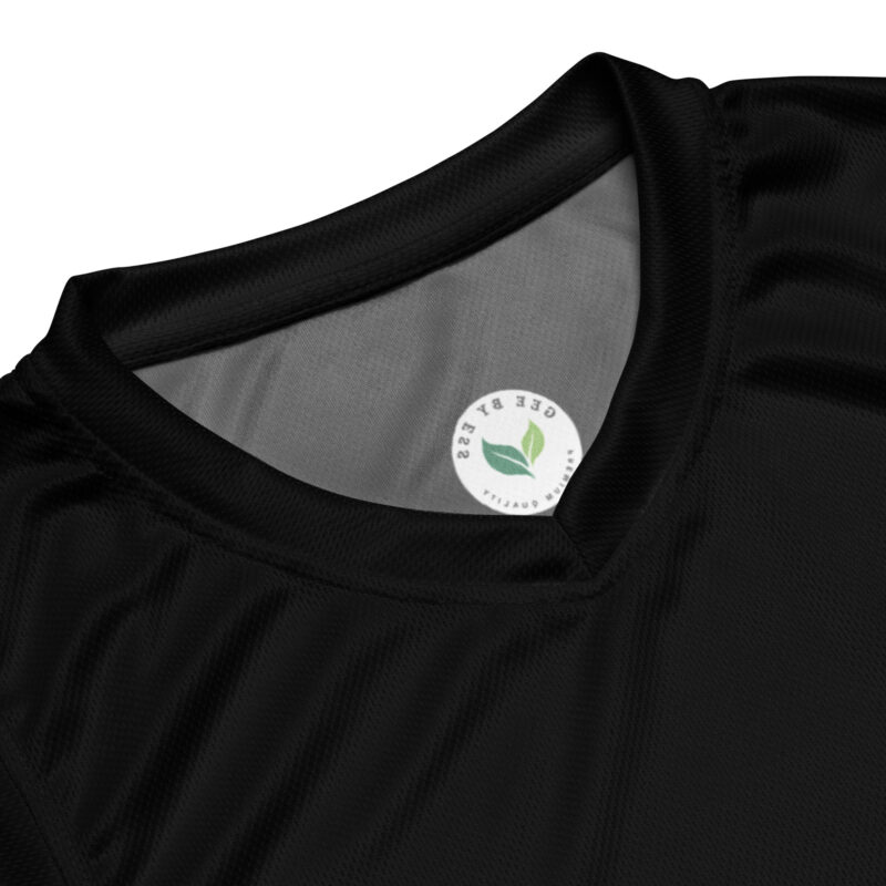 Recycled Unisex Basketball Jersey Black - Image 3