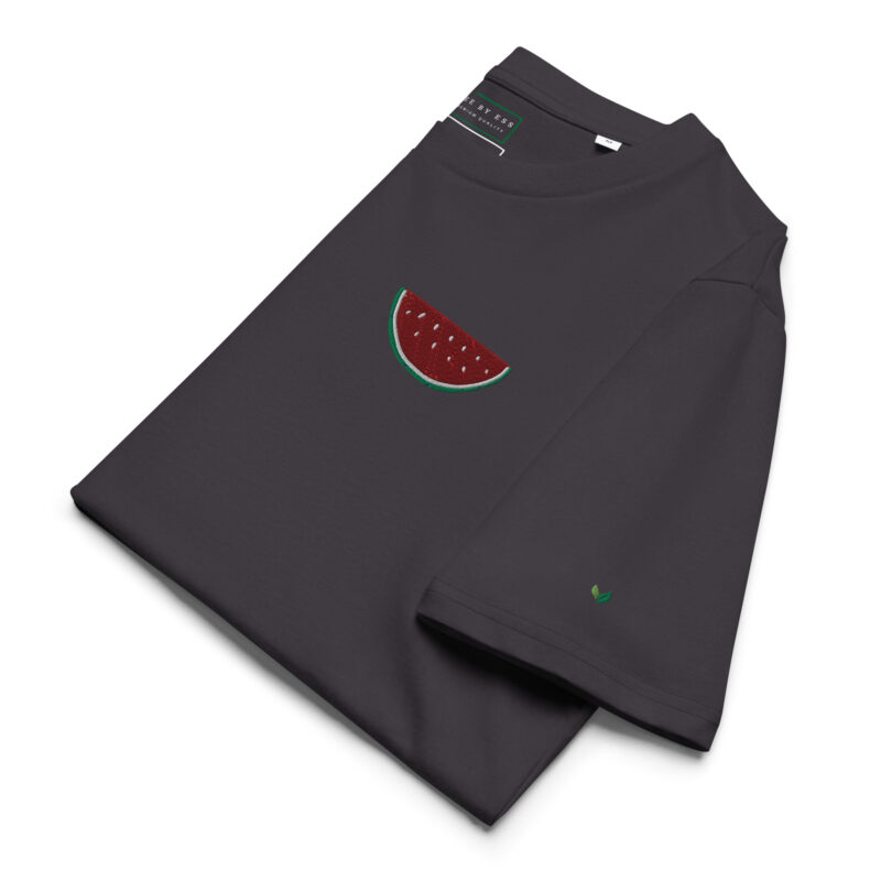 Unisex Organic Cotton T-shirt Embroidery Watermelon (dark colors) - Image 6