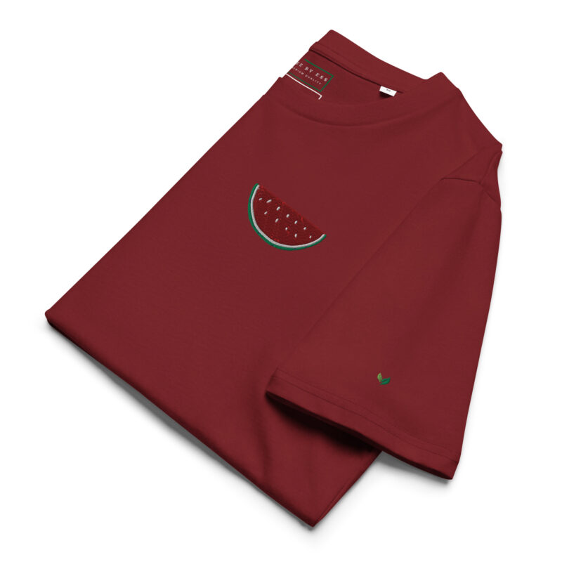 Unisex Organic Cotton T-shirt Embroidery Watermelon (dark colors) - Image 5