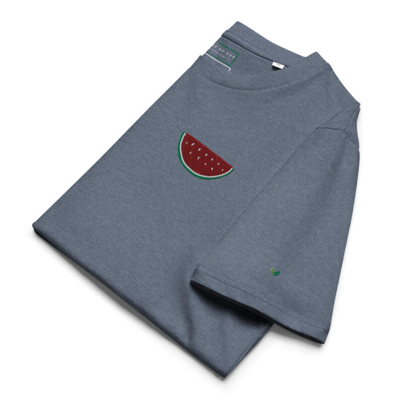 Unisex Organic Cotton T-shirt Embroidery Watermelon (dark colors) - Image 10