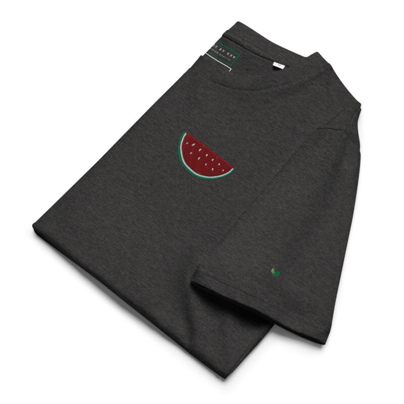 Unisex Organic Cotton T-shirt Embroidery Watermelon (dark colors) - Image 4