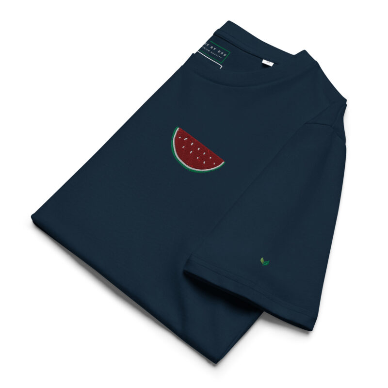 Unisex Organic Cotton T-shirt Embroidery Watermelon (dark colors) - Image 3