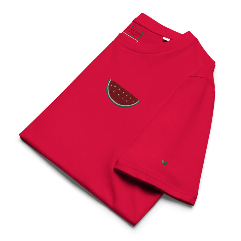 Unisex Organic Cotton T-shirt Embroidery Watermelon (dark colors) - Image 7